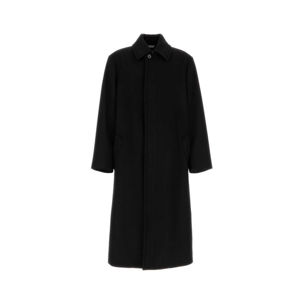 Balenciaga Men Black Wool Coat